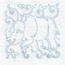 quick stitch rhino redwork machine embroidery pattern - Bluework Rhino for decorative pillow covers