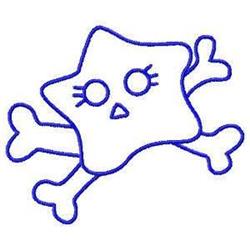 star redwork machine embroidery - Bluework Skull perfect for decorative pillow covers