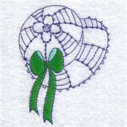 sunflower redwork machine embroidery - Bluework Sunbonnet for patchwork quilt blocks