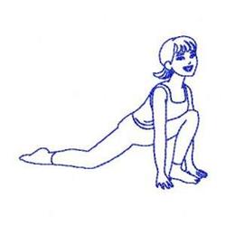 Bluework Yoga - 4x4 yoga redwork machine embroidery design for wedding decorations