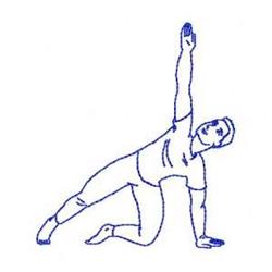 position redwork machine embroidery - Bluework Yoga Position perfect for Wall Art