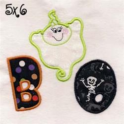 Boo Ghost - 5x7 ghost detailed machine embroidery design for Halloween Costumes