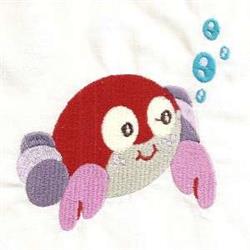 crab detailed machine digital embroidery - Bubble Crab perfect for Summer Apparel