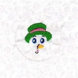 quick stitch winter snowman machine embroidery pattern - Button Snowman for kitchen tea towels