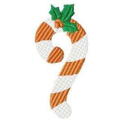 beginner-friendly christmas leaf machine embroidery pattern - Candy Cane for reusable tote bags