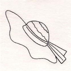 Simple line drawing of a spherical candy with stripes and a curved wrapper, showcasing a playful design.