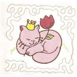 kitten detailed machine digital embroidery - Cat Block perfect for reusable tote bags