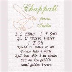 detailed chappati machine embroidery pattern - Chappati perfect for Recipe Cards