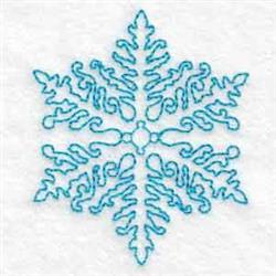 Continuous Line Snowflake - 4x4 snowflake redwork embroidery design for reusable tote bags