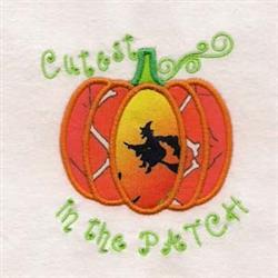 pumpkin detailed machine embroidery - Cutest In Patch perfect for cute baby onesies