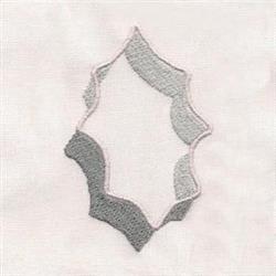 Decorative leaf shape in minimalistic design featuring a wavy outline, soft gray and white shades.