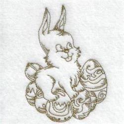 Easter Bunny - 5x7 bunny rabbit beginner-friendly embroidery design for Baby Blankets