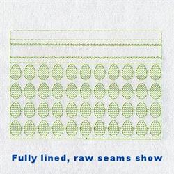 Simple pattern of eggs outlined in green on a textured background, perfect for Easter decor.