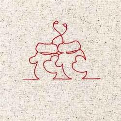 quick stitch christmas mitten redwork machine embroidery pattern - Endless Border Mitten for patchwork quilt blocks