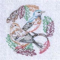 bird beginner-friendly machine embroidery - Fall Birds perfect for kitchen tea towels