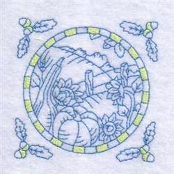 beginner-friendly autumn leaf machine embroidery pattern - Fall Farm for patchwork quilt blocks
