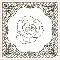 detailed rose machine embroidery pattern - Feather Rose perfect for kitchen tea towels