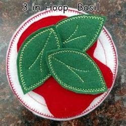 leaf quick stitch machine embroidery - Felt Basil perfect for kitchen tea towels