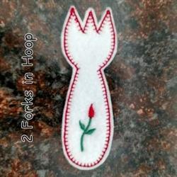 quick stitch fork machine embroidery pattern - Felt Fork perfect for reusable tote bags