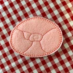 quick stitch slice machine embroidery pattern - Felt Ham Slice for reusable tote bags