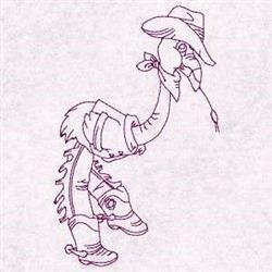 Flamingo Redwork - 5x7 bird redwork machine embroidery design for reusable tote bags