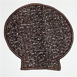 FSL shell shape in rich brown featuring intricate lacy texture and detailed fine threads, embodying natural artistry.