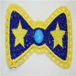 detailed star machine embroidery pattern - FSL Star Button Bow for Hair Accessories