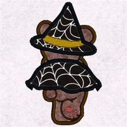 Halloween Backside Teddy Bear - 5x7 bear applique embroidery design for patchwork quilt blocks
