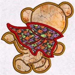 5x7 applique bear pattern - Halloween Backside Teddy Bear for decorative pillow covers