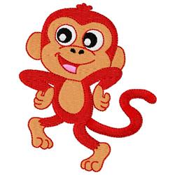 monkey detailed machine embroidery - Happy Dancing Monkey for patchwork quilt blocks