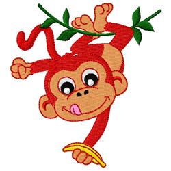 Happy Monkey - 5x7 leaf detailed machine embroidery design for reusable tote bags