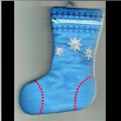 beginner-friendly christmas bag in-the-hoop machine embroidery pattern - ITH Stocking Bag for Holiday Displays