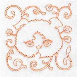 kitten redwork machine embroidery - Kitty Head perfect for patchwork quilt blocks