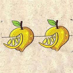 detailed leaf machine embroidery pattern - Lemon Border perfect for kitchen aprons