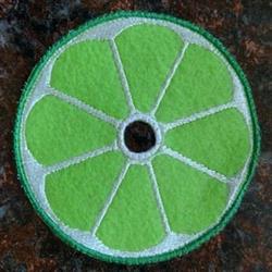 Lime Coaster - 4x4 coaster detailed machine embroidery design for Bag Embellishments
