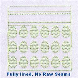 Lined Easter eggs in a seamless grid with delicate green outlines on a light background.