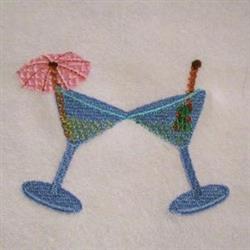 drink beginner-friendly machine embroidery - Martini Drinks perfect for kitchen aprons