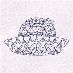 bluework redwork machine embroidery - Outline Hat Bluework for decorative pillow covers