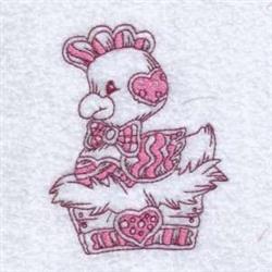 Partially Filled Easter Hen - 5x7 hen beginner-friendly embroidery design for reusable tote bags
