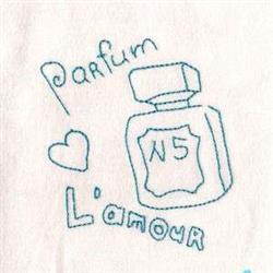 quick stitch heart redwork machine embroidery pattern - Perfume Redwork for kitchen tea towels