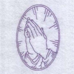 hand quick stitch machine embroidery - Praying Hands perfect for patchwork quilt blocks