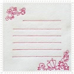 Redwork notepad featuring delicate red floral motifs on a white background with lined writing space.