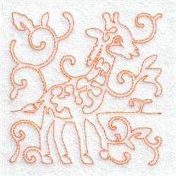 quick stitch giraffe redwork machine embroidery pattern - Redwork Giraffe for decorative pillow covers