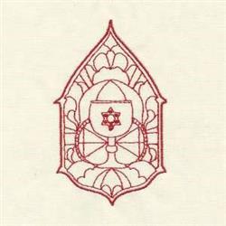 Redwork Goblet - 5x7 star redwork machine embroidery design perfect for Altar Cloths