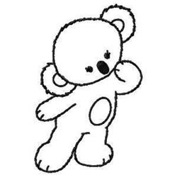 Redwork koala with round ears and a smiling face, featuring a cute, simple design perfect for playful decor.