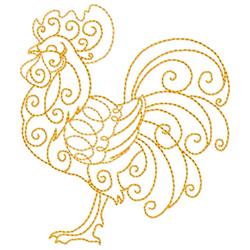quick stitch bird redwork machine embroidery pattern - Redwork Rooster for Gift Tags