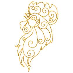 Redwork Rooster Head - 4x4 bird redwork machine embroidery design for cute baby onesies