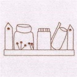 shelf redwork machine embroidery - Redwork Tool Shelf perfect for Table Decor