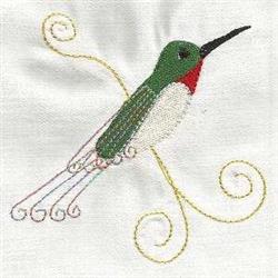 bird beginner-friendly machine embroidery - Ruby Throated Hummingbird for patchwork quilt blocks