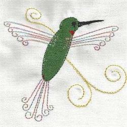 Ruby Throated Hummingbird - 4x4 bird beginner-friendly embroidery design for decorative pillow covers